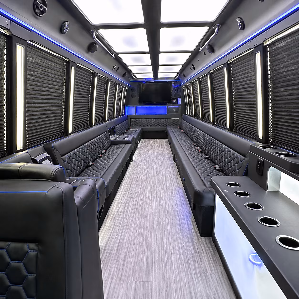 50 Passenger Party Bus Interior