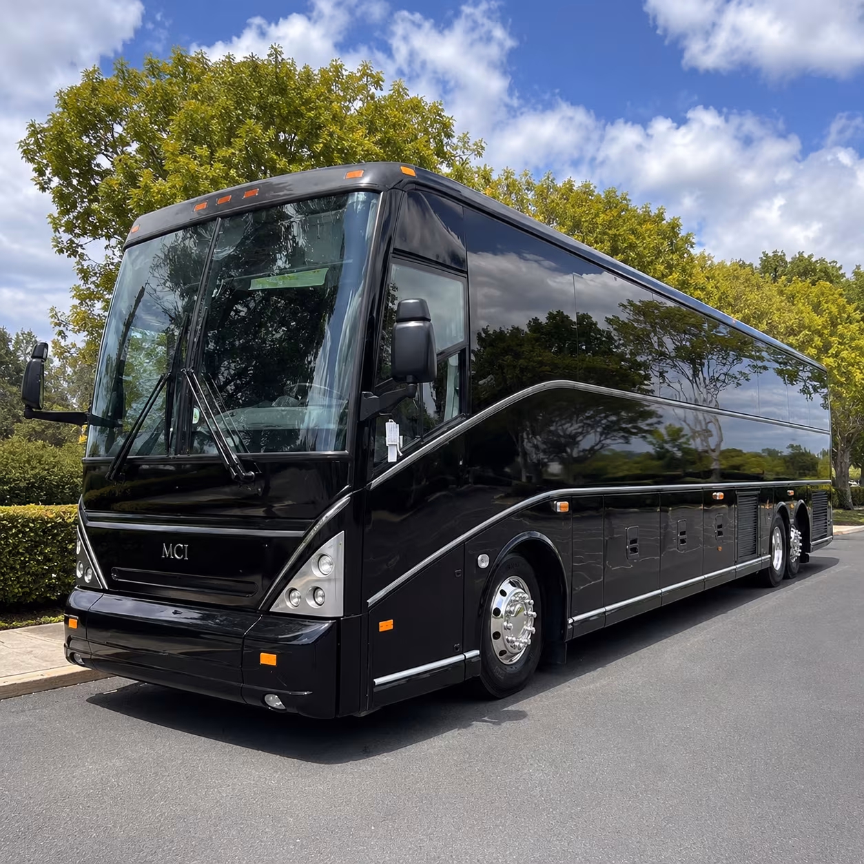 Frisco School Event Transportation party bus exterior