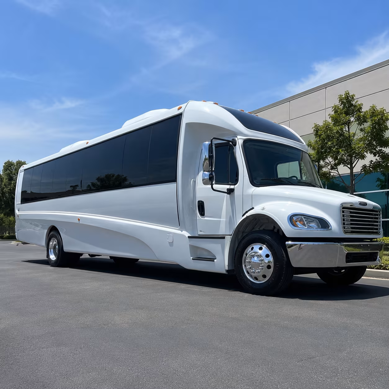 Frisco School Event Transportation party bus exterior