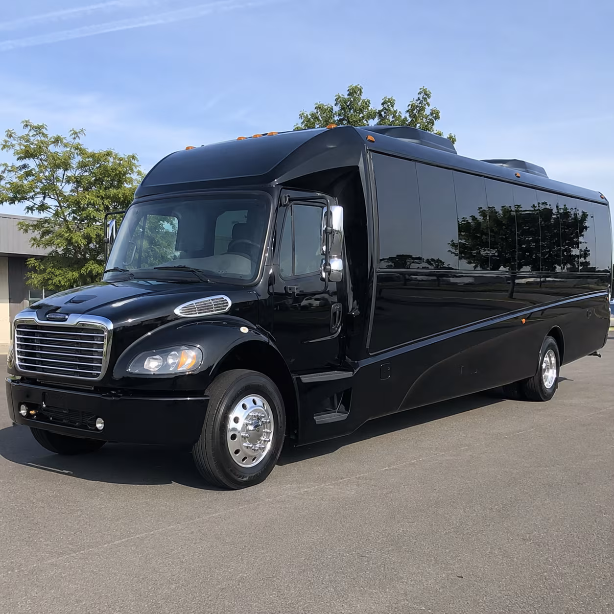 Frisco School Event Transportation party bus exterior