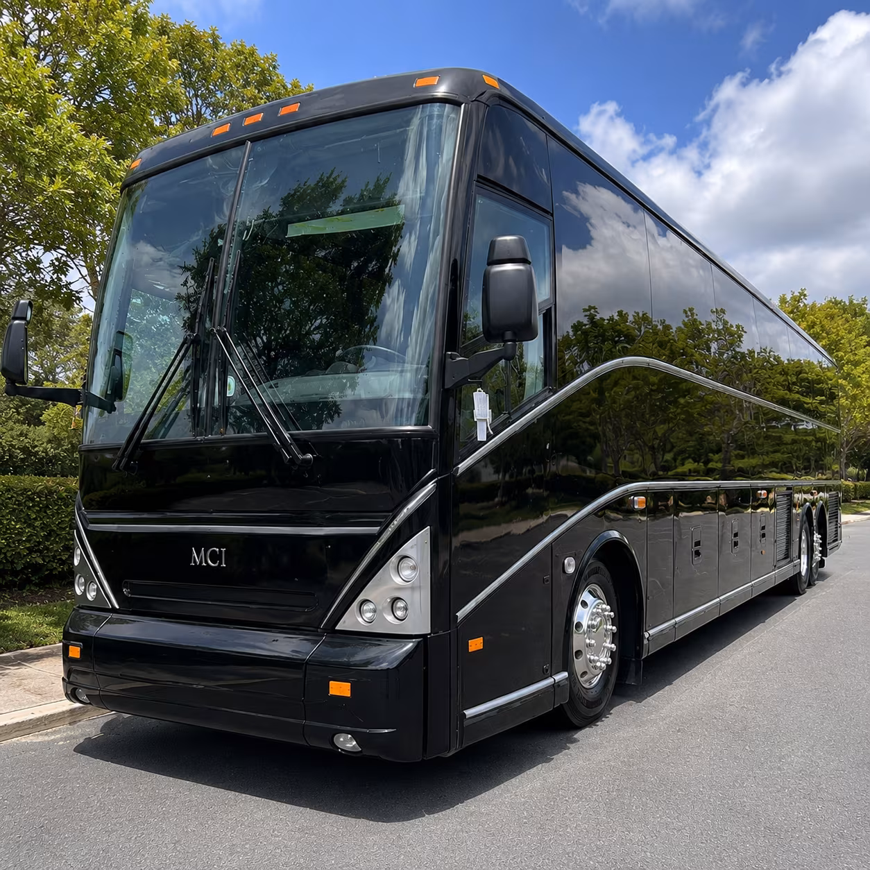 Frisco School Event Transportation party bus exterior