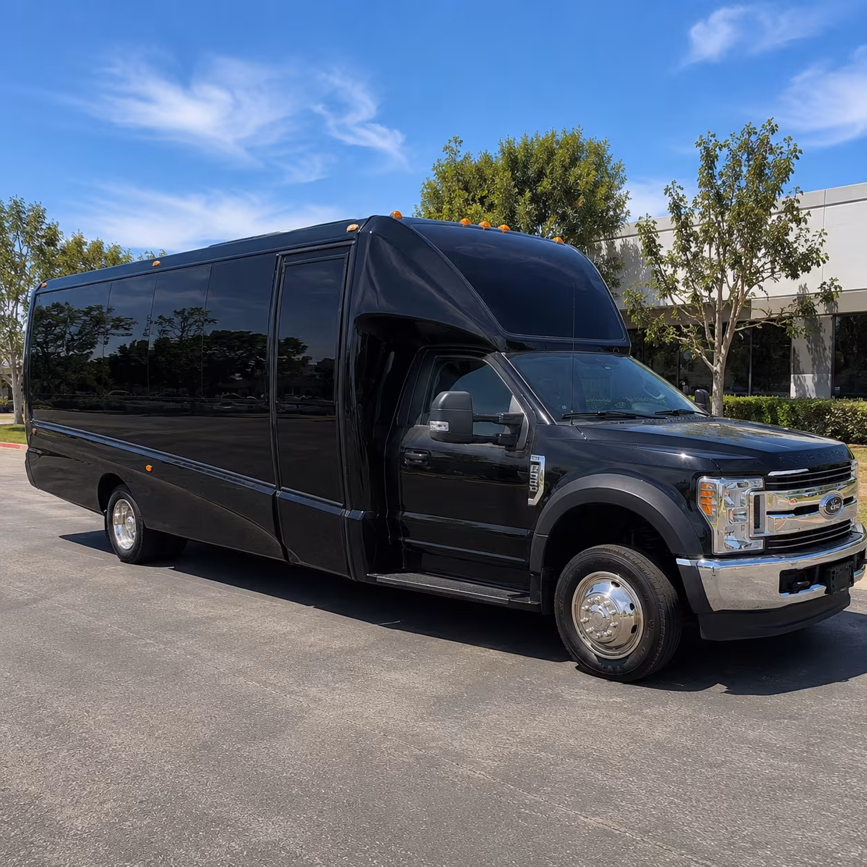 Frisco Wedding Transportation party bus exterior