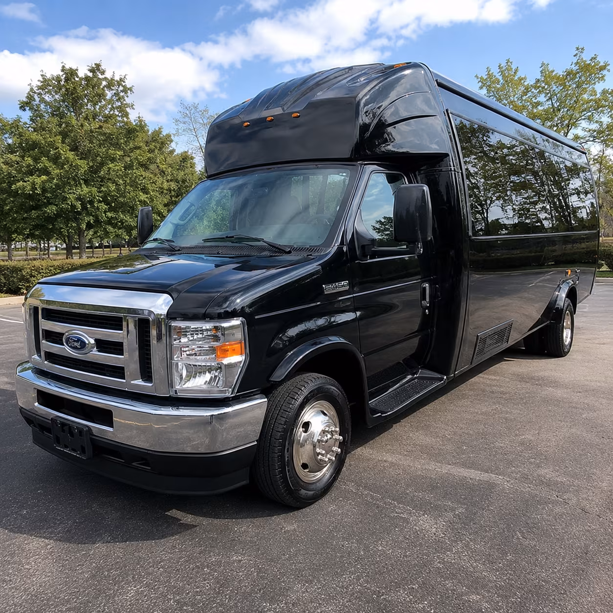 Frisco Wedding Transportation party bus exterior