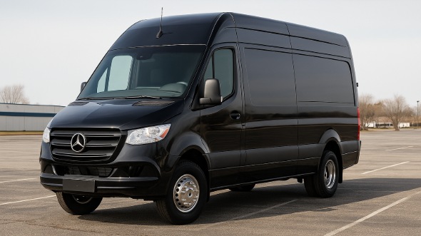 Exterior of Charter Bus Company Richardson's 14 Passenger Sprinter Limousine in Richardson