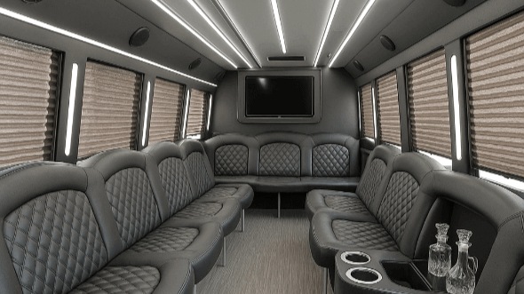 Interior of Charter Bus Company Grapevine's 20 Passenger Party Bus in Grapevine