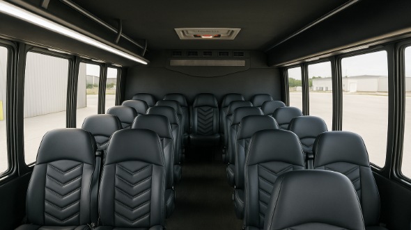 Interior of Charter Bus Company Frisco's 25 Passenger Minibus in Frisco