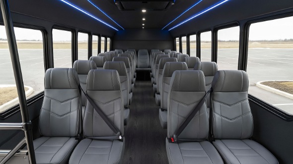 Interior of Charter Bus Company Frisco's 30 Passenger Minibus in Frisco