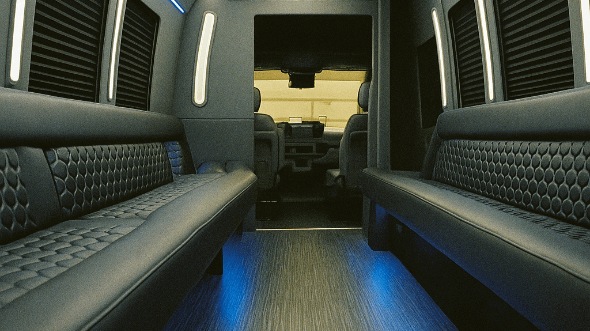 Interior of Charter Bus Company Carrollton's 40 Passenger Party Bus in Carrollton
