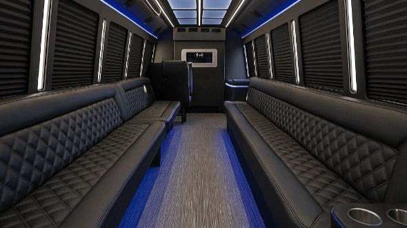 Interior of Charter Bus Company Denton's 40 Passenger Party Bus in Denton