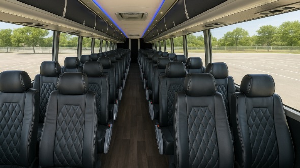 Interior of Charter Bus Company Frisco's 47 Passenger Charter Bus in Frisco