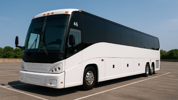 Exterior of Charter Bus Company Allen's 50 Passenger Party Bus in Allen