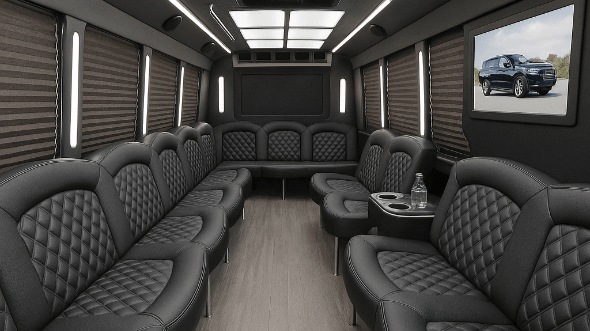 Interior of Charter Bus Company Carrollton's 50 Passenger Party Bus in Carrollton