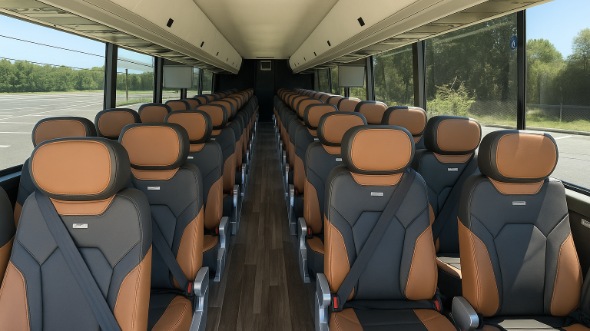 Interior of Charter Bus Company Frisco's 55 Passenger Charter Bus in Frisco