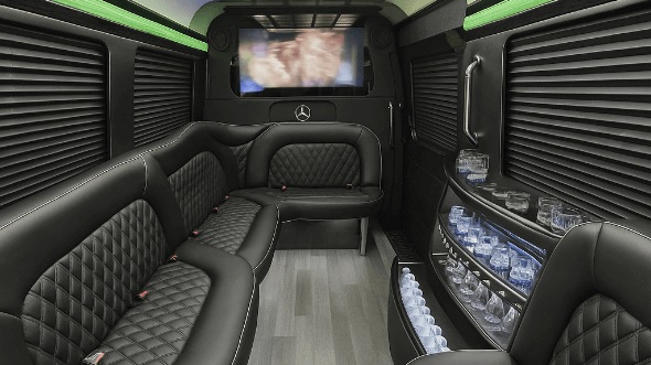 frisco 14 passenger sprinter limousine inside