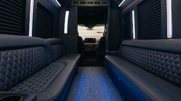 frisco 28 passenger party bus interior