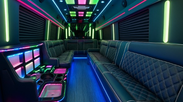 frisco 28 passenger party bus rental
